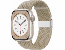 Crong Crong Wave Band - Pletený řemínek pro Apple Watch 38/40/41 mm (kamenně béžový)