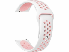 Beline Beline řemínek na hodinky 20mm sportovní silikonový bílo-růžový pouzdro