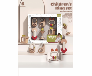 Detská hrkajúca sada hryzátok, rôzne farby