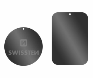 Swissten set kovový lepící štítek a podložka k magnetický...