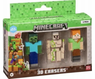 MINECRAFT 3D ERASERS - 3 PACK VER.C