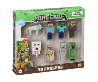MINECRAFT 3D ERASERS - 8 PACK DELUXE BOX VER.A
