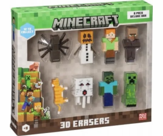 MINECRAFT 3D ERASERS - 8 PACK DELUXE BOX VER.B
