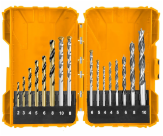 Ingco AKDL11601 Vrták do kovu/betonu/dřeva, sada 16d, 2-10mm