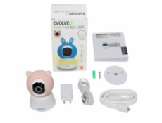 EVOLVEO Baby Monitor LUX- Chytrá 360° videochůvička s nočním viděním, detekcí pláče a pohybu, růžová