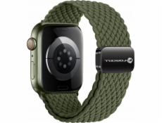 ForCell Magnetický nylonový řemínek FORCELL F-DESIGN FA02 pro APPLE Watch 38 / 40 / 41 mm tmavě olivový