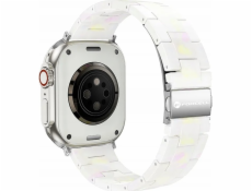 ForCell Řemínek FORCELL F-DESIGN FA04 z mramorové pryskyřice pro APPLE Watch 42 / 44 / 45 / 49 mm bílý