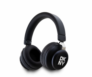 DKNY PU Leather Stack Logo Bezdrátová Sluchátka Black