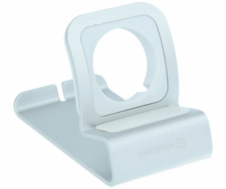 Swissten hliníkový stojánek pro apple watch stříbrný