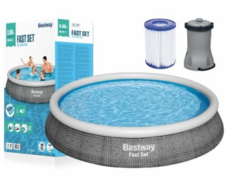 Bestway Nafukovací bazén Fast Set, modrý, 7340 l, 396 x 8...