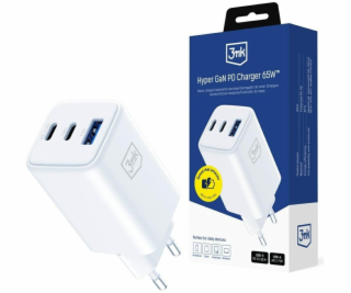 3MK Nabíječka Hyper GaN 65W 1xUSB-A 2xUSB-C PD QC4+ bílá
