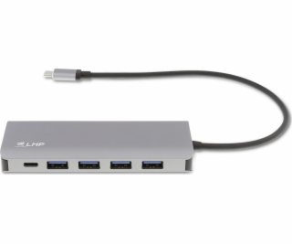 LMP USB-C 7 port hub s externí power - Space Gray Aluminium