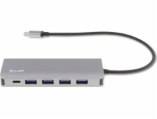 LMP USB-C 7 port hub s externí power - Space Gray Aluminium