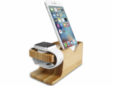 Spigen stojan S370 Apple Watch + Phone Wood Stand - Brown