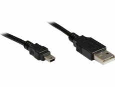 Alcasa Kabel USB-A - miniUSB 1,8 m černý (3310-AM2)