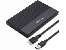 Qoltec Pouzdro | Pozice pro 2,5palcový SSD HDD | SATA | USB 3.0 | Superrychlost 5 Gb/s | 2 TB | Černá