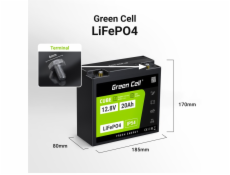 Green Cell LFPGC12V20AH baterie do UPS Lithium-železo-fosfátová (LiFePo4) 12,8 V 20 Ah
