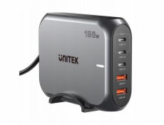 Síťová nabíječka GaN - Unitek P1234AGY01-EU | 188W 3x USB-C 2x USB-A