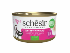 SCHESIR Chicken with ham in jelly - mokré krmivo pro kočky - 70g
