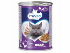 PREVITAL Turkey with lamb in jelly - mokré krmivo pro kočky - 2x415g