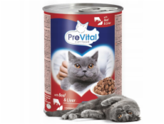 PREVITAL Beef with liver in gravy - mokré krmivo pro kočky - 2x415g