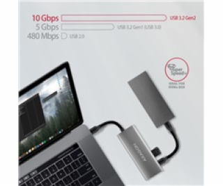 AXAGON HMC-5G21 Víceportový USB hub 5v1, 10 Gb/s, 2x USB-...