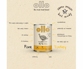 OLLO Pure Turkey - vlhké krmivo pro psy - 850g