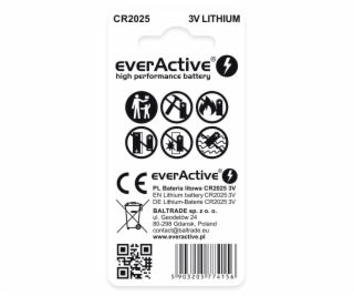 Mini lithiová baterie everActive CR2025 - blistr 2 ks.