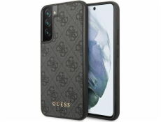 Guess Pouzdro Guess GUHCS22SG4GFGR pro Samsung Galaxy S22 šedo-šedý pevný kryt 4G kov zlaté logo