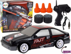 LeanToys Sportovní auto na dálkové ovládání R/C 1:24 Černá s vyměnitelnými koly