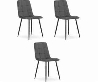 Leobert Židle KARA - tmavě šedý samet x 3