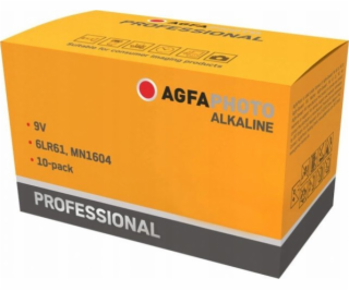 Agfa Baterie Photo alkalická profesionální 9V E-blok, 10 ks.