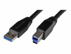 StarTech Kabel USB-A na USB-B 5m černý (USB3SAB5M)
