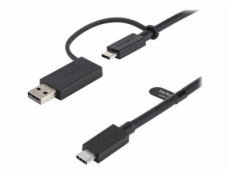 StarTech Kabel USB-A + USB-C - USB-C 1m černý (USBCCADP)