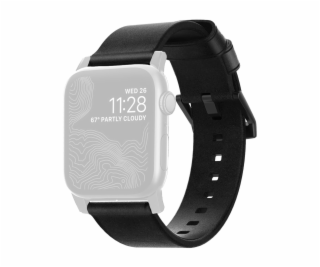 Nomad kožený řemínek pro Apple Watch 44-49mm - Modern Bla...