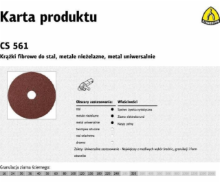 Klingspor K.FIBRA DISC 125 gr.180 CS561 /25ks K11020