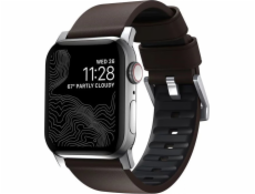 Nomad kožený řemínek pro Apple Watch 44-49mm - Active Pro Brown/Silver Hardware