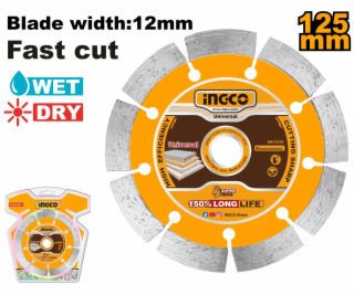 Ingco DMD011251 Kotouč řezný, diamantový, suché řezání 125x1