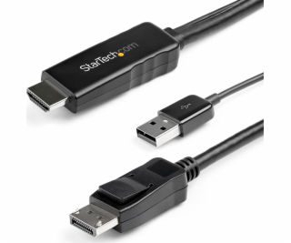 StartEch Displayport - HDMI + USB -A 2M Black (HD2DPMM2M)