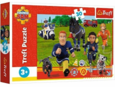 Trefl 30dílné puzzle Připraveni pomoci hasiči Samovi