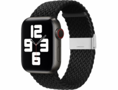Látkový remienok Hurtel pre hodinky 6/5/4/3/2 (44 mm / 42 mm) Náramok na hodinky z pleteného textilného remienka čierny (5)