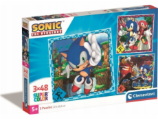 Clementoni Puzzle 3x48 dílků Sonic