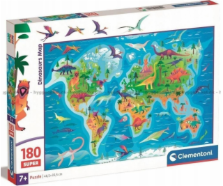 Clementoni Puzzle 180 dílků Mapa dinosaurů