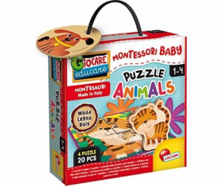 Lisciani Dřevěné Montessori puzzle se zvířaty