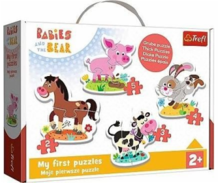 Trefl Klasické dětské puzzle na farmě Babaski a plyšový m...