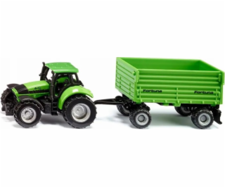 Siku Traktor Deutz-Fahr s dvounápravovým přívěsem Fortuna
