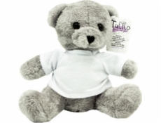 TULILO Maskot plyšový medvídek šedý v tričku 18,5 cm