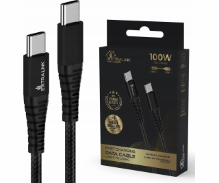 Extralink Pletený kabel USB typu C na USB typu C Smart Li...