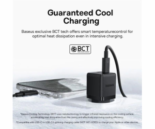 Nabíječka do sítě Baseus Palm 30W, 1xUSB, 1xUSB-C černá