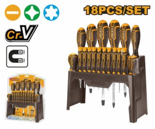 Ingco HKSD1828 Šroubovák plochý+křížový+hodinářský sada 1...